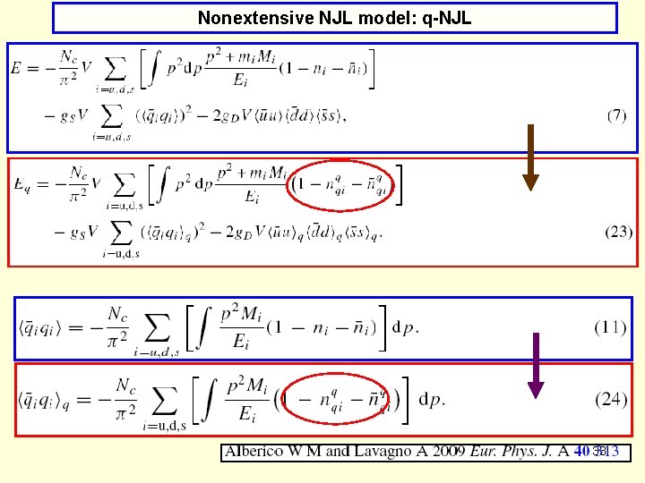 Nonextensive NJL model: q-NJL 33 Nonextensive NJL model: q-NJL 33