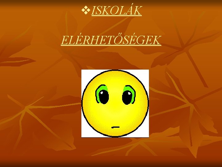 v. ISKOLÁK ELÉRHETŐSÉGEK 