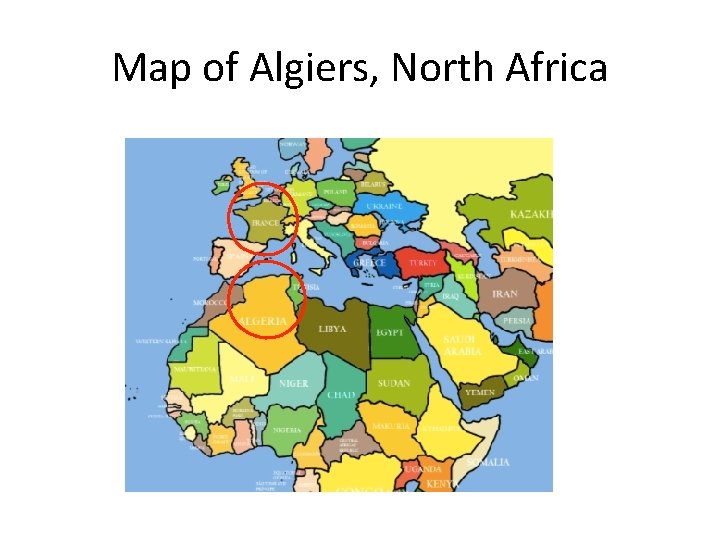 Map of Algiers, North Africa 