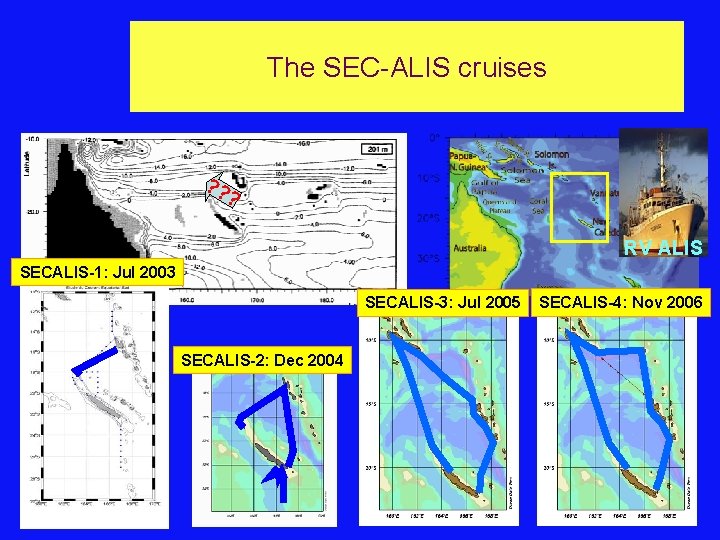 The SEC-ALIS cruises ? ? ? RV ALIS SECALIS-1: Jul 2003 SECALIS-3: Jul 2005 The SEC-ALIS cruises ? ? ? RV ALIS SECALIS-1: Jul 2003 SECALIS-3: Jul 2005
