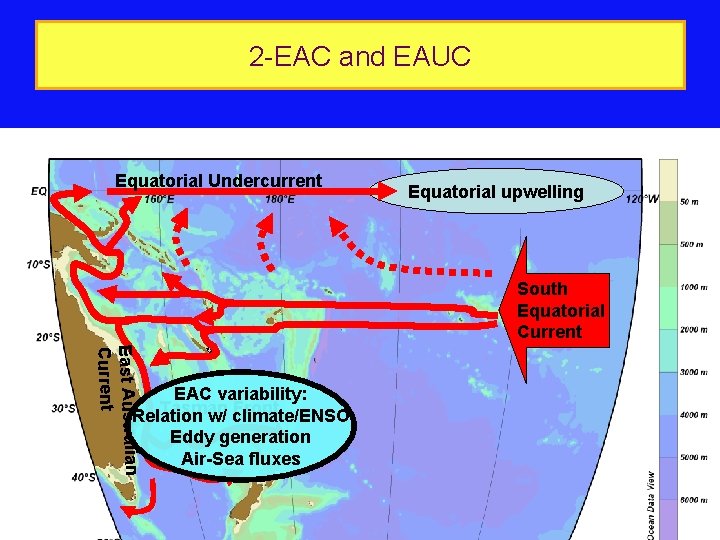 2 -EAC and EAUC Equatorial Undercurrent Equatorial upwelling South Equatorial Current East Australian Current