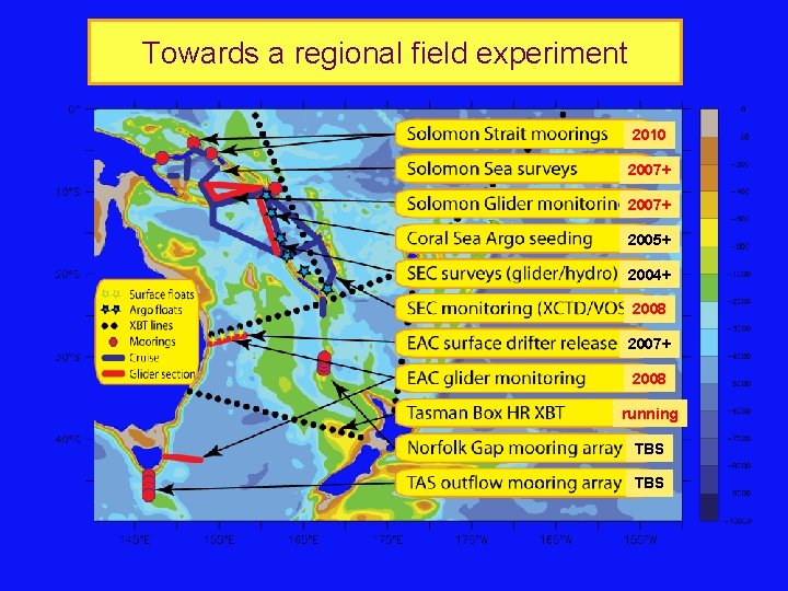 Towards a regional field experiment 2010 2007+ 2005+ 2004+ 2008 2007+ 2008 running TBS