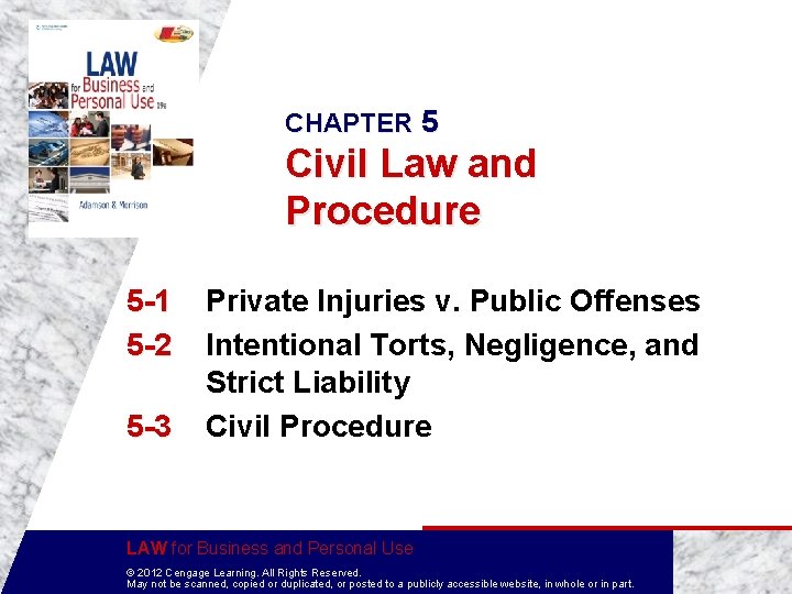 CHAPTER 5 Civil Law and Procedure 5 1