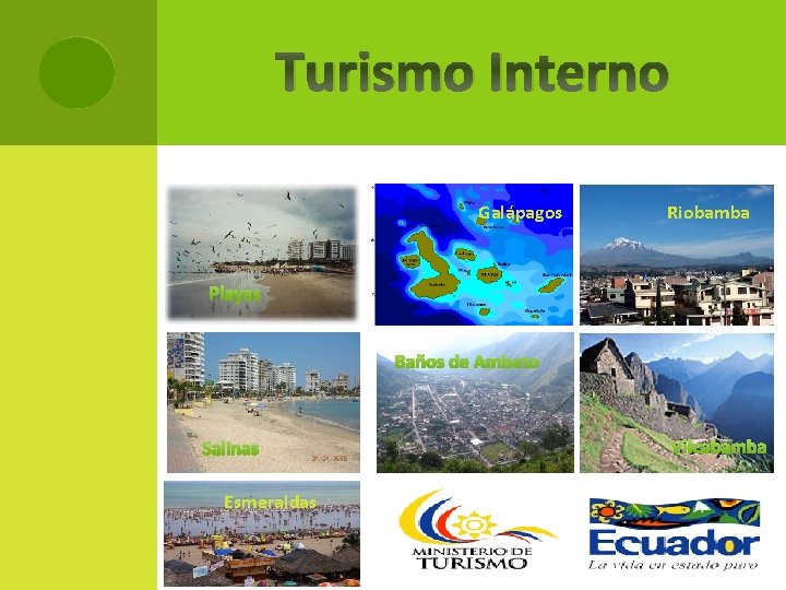 Turismo Interno Galápagos Riobamba Playas Baños de Ambato Salinas Esmeraldas Vilcabamba 