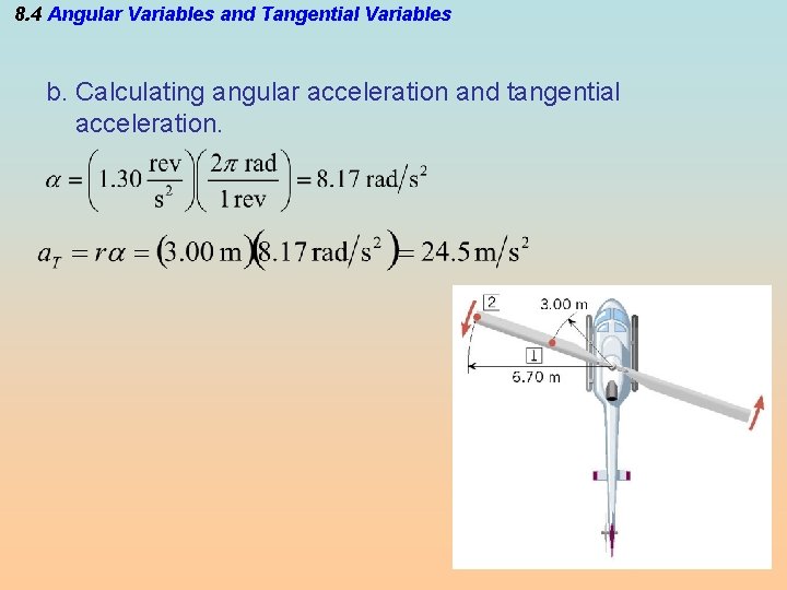 8. 4 Angular Variables and Tangential Variables b. Calculating angular acceleration and tangential acceleration.