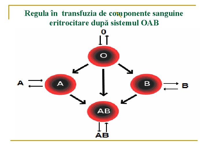 Regula în transfuzia de componente sanguine eritrocitare după sistemul OAB 