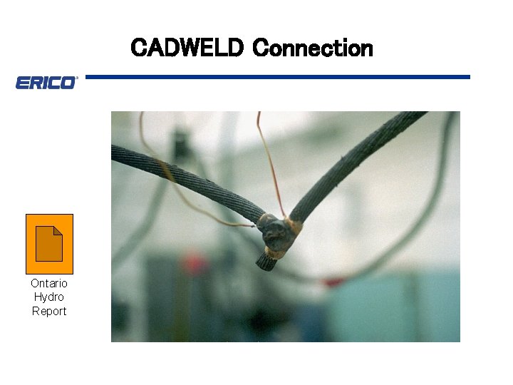 CADWELD Connection Ontario Hydro Report 