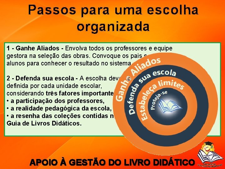 Passos para uma escolha organizada 1 - Ganhe Aliados - Envolva todos os professores