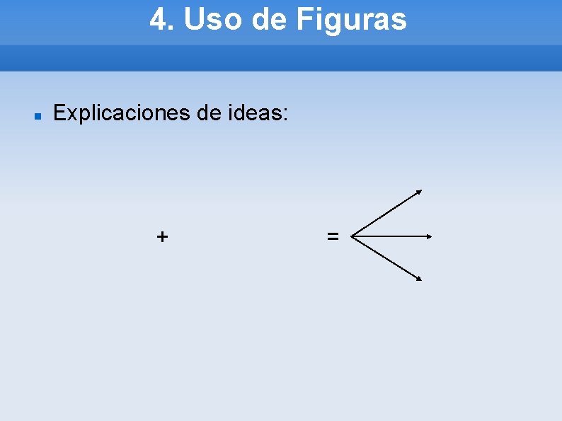 4. Uso de Figuras Explicaciones de ideas: + = 