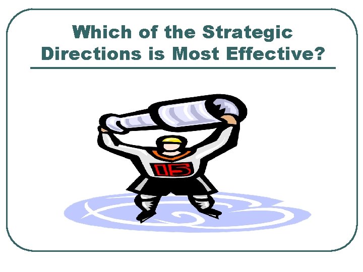 Which of the Strategic Directions is Most Effective? 