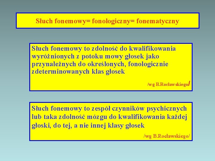 Słuch fonemowy= fonologiczny= fonematyczny Słuch fonemowy to zdolność do kwalifikowania wyróżnionych z potoku mowy