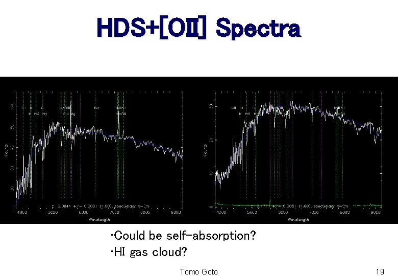 HDS+[OII] Spectra • Could be self-absorption? • HI gas cloud? Tomo Goto 19 