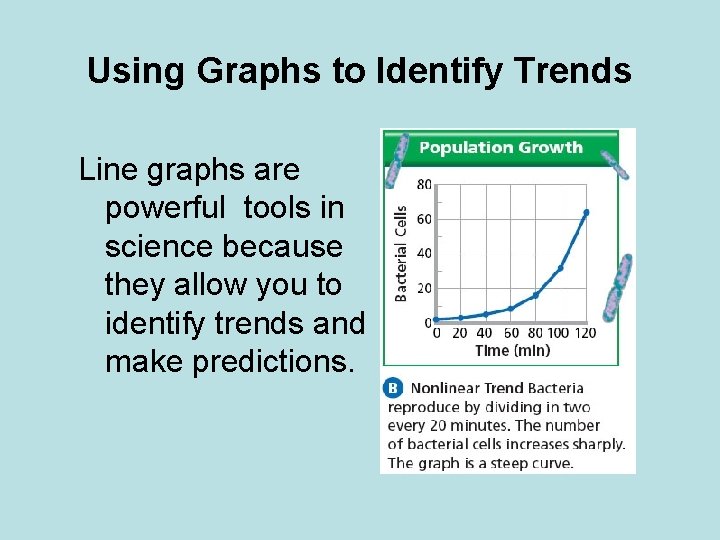 Using Graphs to Identify Trends Line graphs are powerful tools in science because they