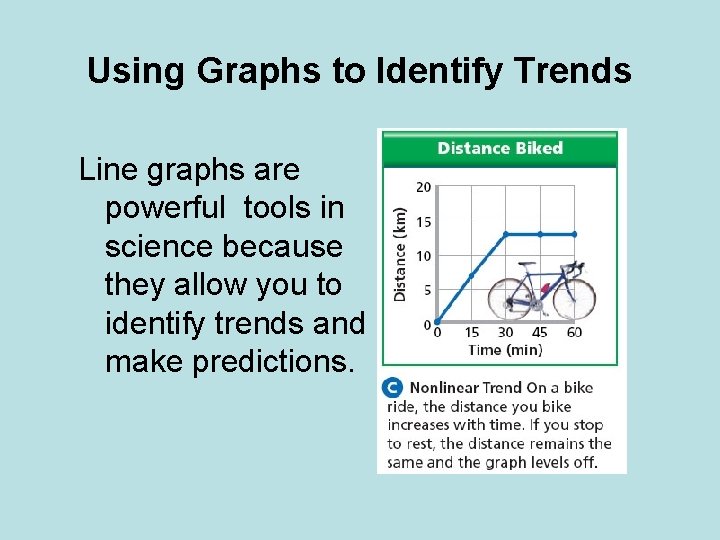 Using Graphs to Identify Trends Line graphs are powerful tools in science because they