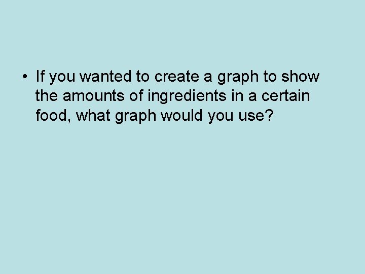  • If you wanted to create a graph to show the amounts of