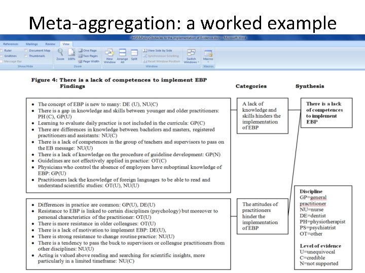 Meta-aggregation: a worked example Meta-aggregation: a worked example