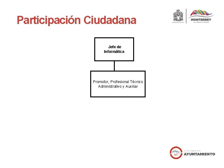 Participación Ciudadana Jefe de Informática Promotor, Profesional Técnico Administrativo y Auxiliar 