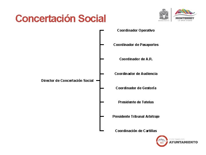 Concertación Social Coordinador Operativo Coordinador de Pasaportes Coordinador de A. R. Coordinador de Audiencia