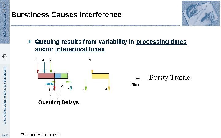 2 7 Burstiness Causes Interference Queuing results from variability in processing times and/or interarrival