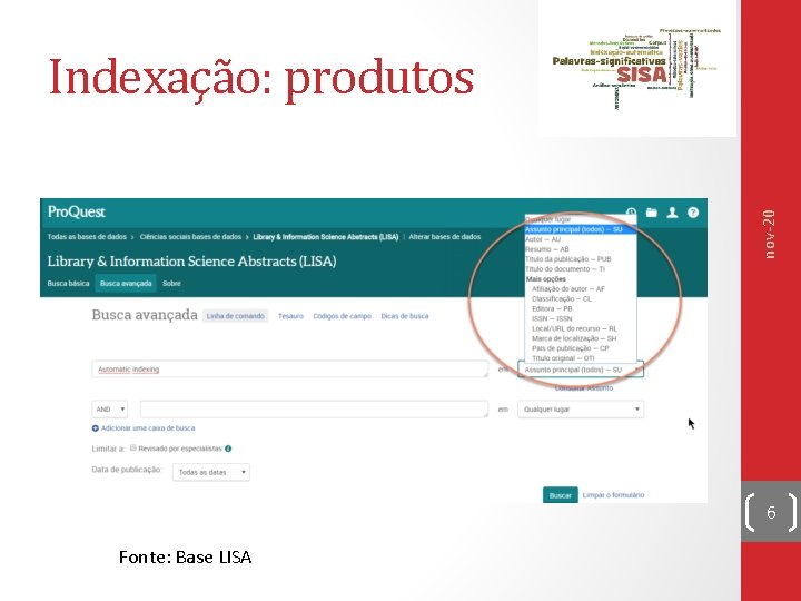 nov-20 Indexação: produtos 6 Fonte: Base LISA 