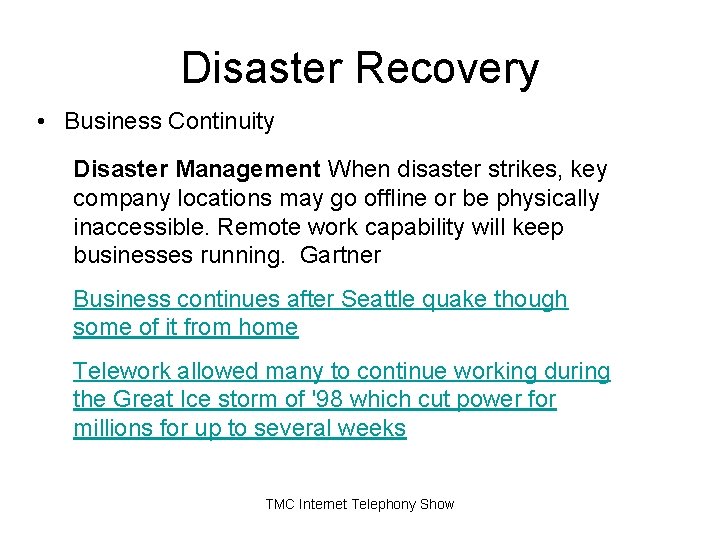 Disaster Recovery • Business Continuity Disaster Management When disaster strikes, key company locations may Disaster Recovery • Business Continuity Disaster Management When disaster strikes, key company locations may