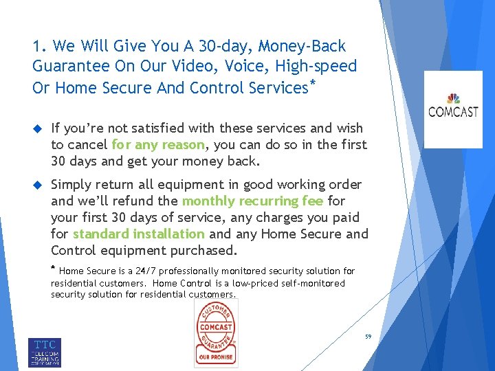 1. We Will Give You A 30 -day, Money-Back Guarantee On Our Video, Voice,