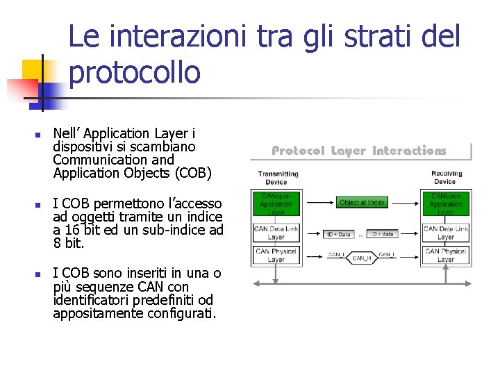 Le interazioni tra gli strati del protocollo n n n Nell’ Application Layer i Le interazioni tra gli strati del protocollo n n n Nell’ Application Layer i
