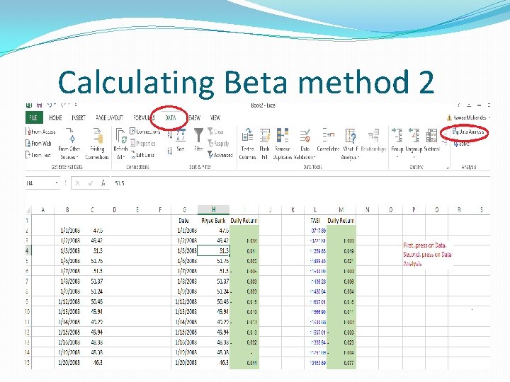Calculating Beta method 2 Calculating Beta method 2