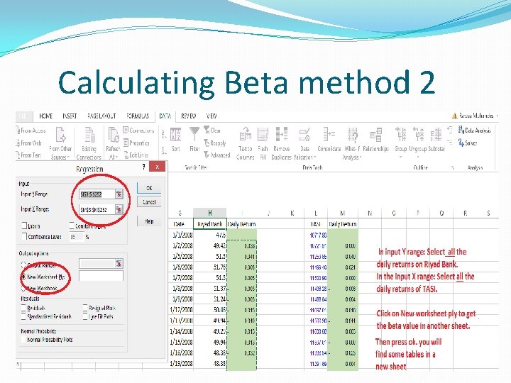 Calculating Beta method 2 Calculating Beta method 2