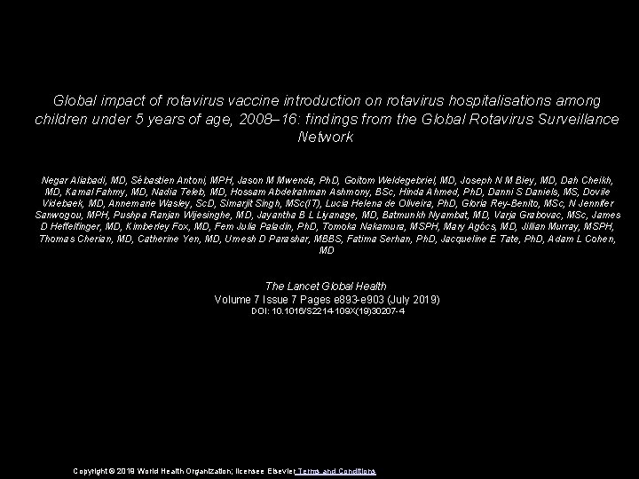 Global impact of rotavirus vaccine introduction on rotavirus hospitalisations among children under 5 years