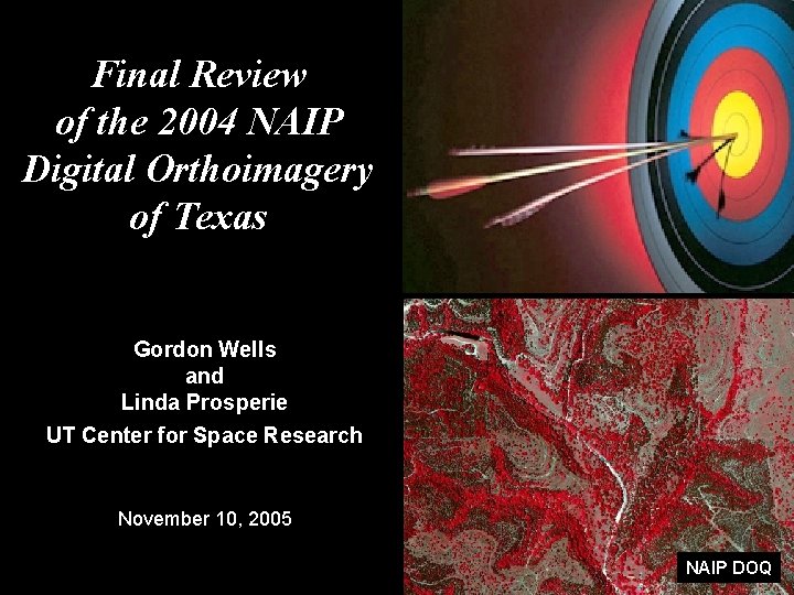 Final Review of the 2004 NAIP Digital Orthoimagery of Texas Gordon Wells and Linda