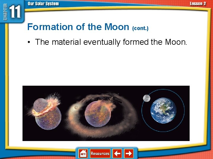 11. 2 The Sun-Earth-Moon System Formation of the Moon (cont. ) • The material 11. 2 The Sun-Earth-Moon System Formation of the Moon (cont. ) • The material