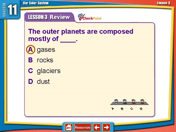 11. 3 The Planets and Their Moons 1. 2. 3. 4. A B C 11. 3 The Planets and Their Moons 1. 2. 3. 4. A B C