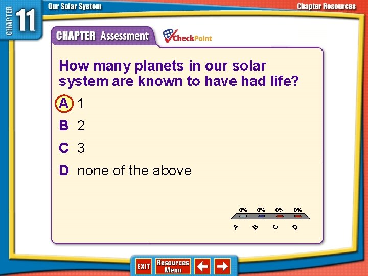 1. 2. 3. 4. A B C D How many planets in our solar 1. 2. 3. 4. A B C D How many planets in our solar