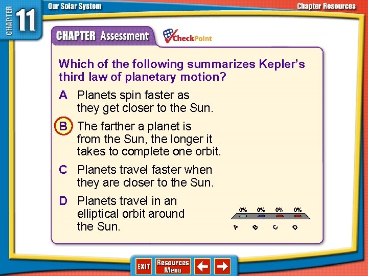 1. 2. 3. 4. A B C D Which of the following summarizes Kepler’s 1. 2. 3. 4. A B C D Which of the following summarizes Kepler’s