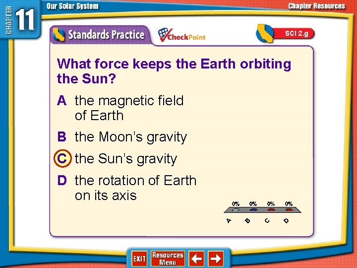 SCI 2. g 1. 2. 3. 4. A B C D What force keeps SCI 2. g 1. 2. 3. 4. A B C D What force keeps