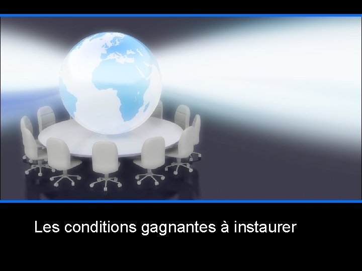 Les conditions gagnantes à instaurer 
