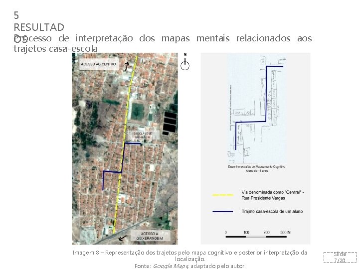 5 RESULTAD Processo de interpretação dos mapas mentais relacionados aos OS trajetos casa-escola Imagem