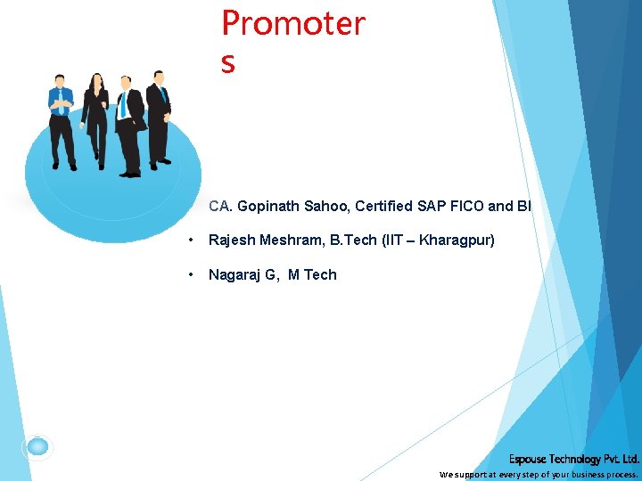 Promoter s • CA. Gopinath Sahoo, Certified SAP FICO and BI • Rajesh Meshram,