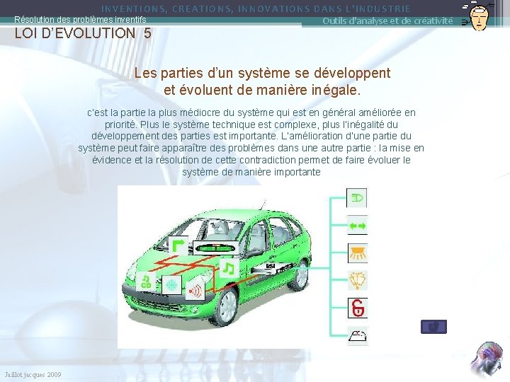 INVENTIONS, CREATIONS, INNOVATIONS DANS L’INDUSTRIE Résolution des problèmes inventifs Outils d'analyse et de créativité