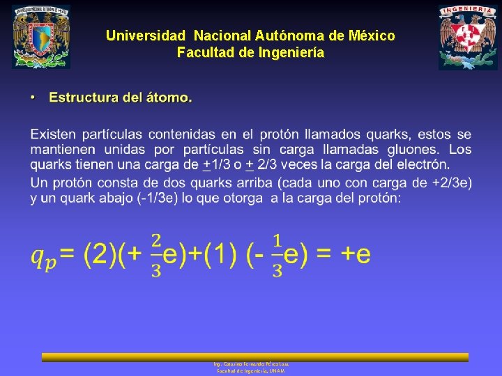 Universidad Nacional Autónoma de México Facultad de Ingeniería • Ing. Catarino Fernando Pérez Lara