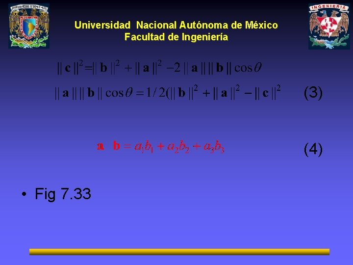 Universidad Nacional Autónoma de México Facultad de Ingeniería (3) (4) • Fig 7. 33