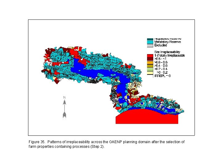 Figure 35. Patterns of irreplaceability across the GAENP planning domain after the selection of