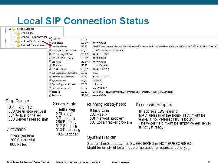 Local SIP Connection Status Stop Reason: 0 <== (no info) 200 Clean stop request