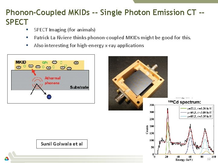 Phonon-Coupled MKIDs -- Single Photon Emission CT -SPECT § § § SPECT Imaging (for