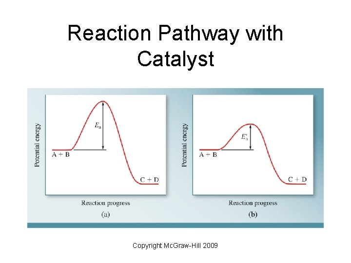 Reaction Pathway with Catalyst Copyright Mc. Graw-Hill 2009 