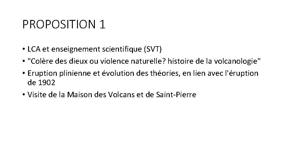 PROPOSITION 1 • LCA et enseignement scientifique (SVT) • "Colère des dieux ou violence