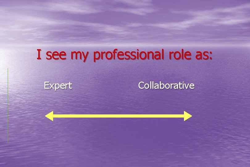I see my professional role as: Expert Collaborative 