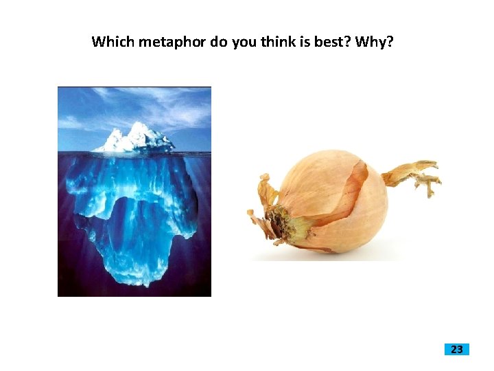 Which metaphor do you think is best? Why? 23 