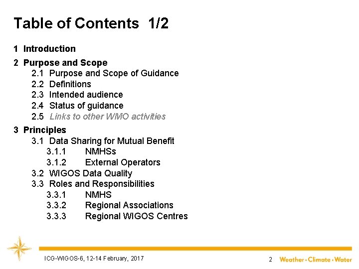 Table of Contents 1/2 1 Introduction 2 Purpose and Scope 2. 1 Purpose and